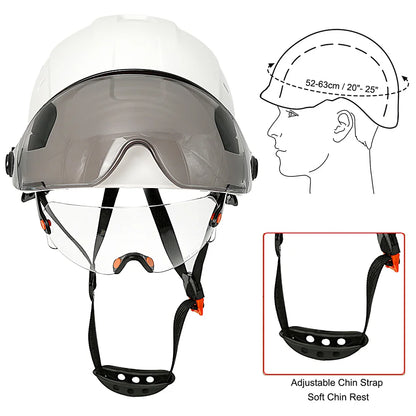 Construction Safety Helmet: Integrated Visor & Earmuffs