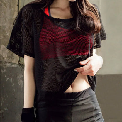 Women’s Mesh Yoga T-Shirt Quick Dry Gym & Running Top