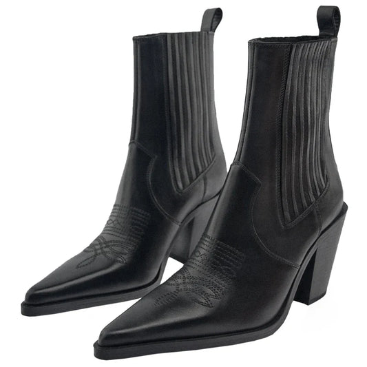 Timeless Appeal: Genuine Leather Ankle Booties