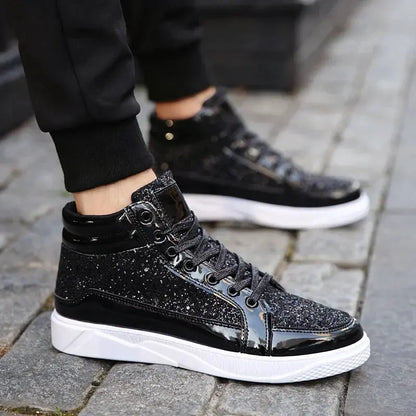 Hip Hop Inspired High Top Sneakers with Mirrors