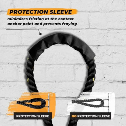 Battle Ropes with Protective Sleeve Home Gym Strength Training