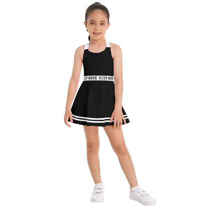 Girls' Sleeveless Tennis Dress with Shorts