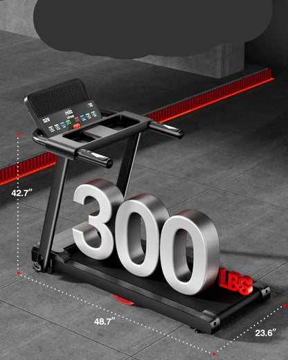 Home Treadmill 3.0HP Brushless Folding Heart Rate 300lbs