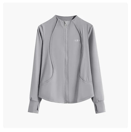 Slim Fit Yoga Long Sleeve Workout Top with Thumb Holes
