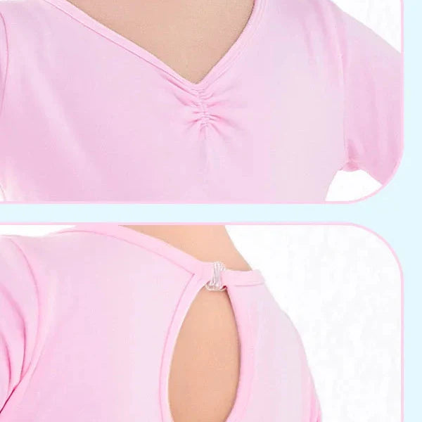 Ballet Leotard for Girls, Cotton Dancewear with Chiffon Skirt