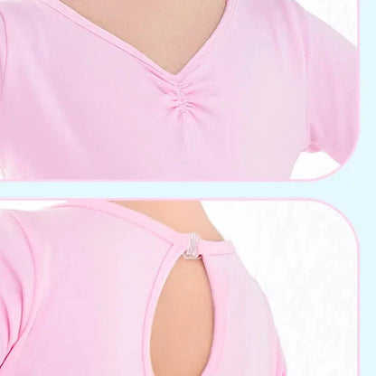 Ballet Leotard for Girls, Cotton Dancewear with Chiffon Skirt