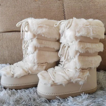Stay Warm in Style  Y2K Fur Boots