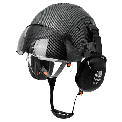 Construction Safety Helmet: Integrated Visor & Earmuffs