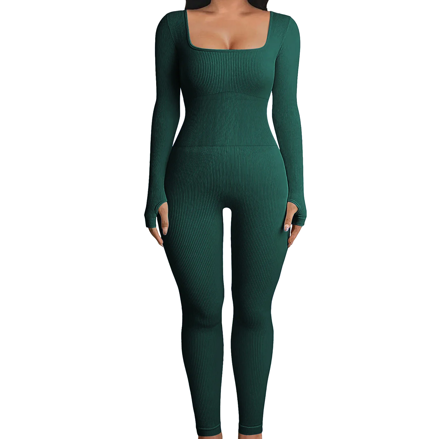 Sleek and Stylish  Ribbed Yoga Jumpsuit