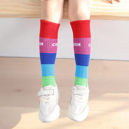 Colorful Embroidered Knee High Socks for Girls