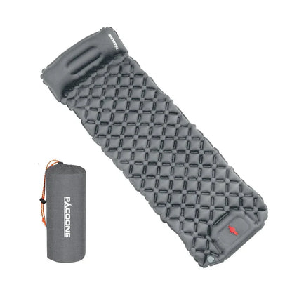 Inflatable Camping Mattress with Headrest & Built-in Pump