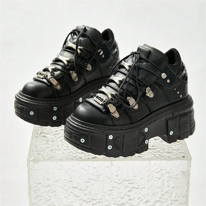 Embrace Your Rebellious Side Gothic Lace-Up Boots