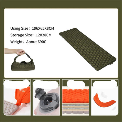Comfortable Camping Sleep Single R Value 3.9 Air Mat