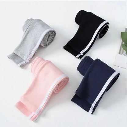 Comfortable Girls' Leggings with Side Stripes