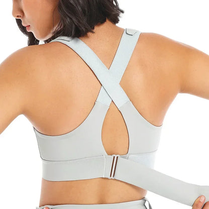 Plus Size  Zippered Sports Bras for High Impact Workouts