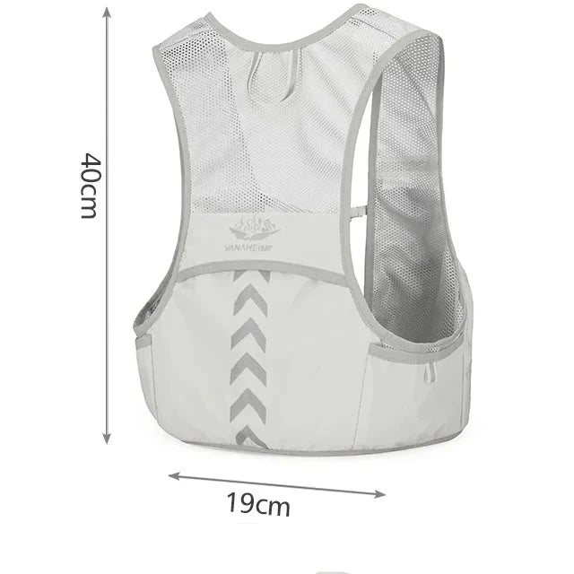 Running Hydration Backpack: 5L with 2L Water Bladder & 500ml Bottle