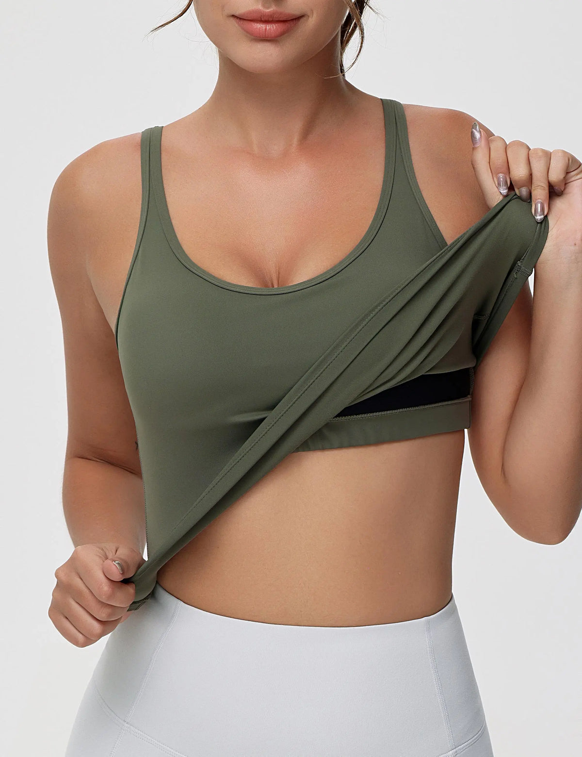 Women's Longline Sports Bra & Padded Yoga Workout Tank