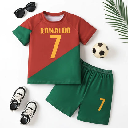 Cristiano Ronaldo Jersey Set: Men’s & Kids’ Summer Fitness