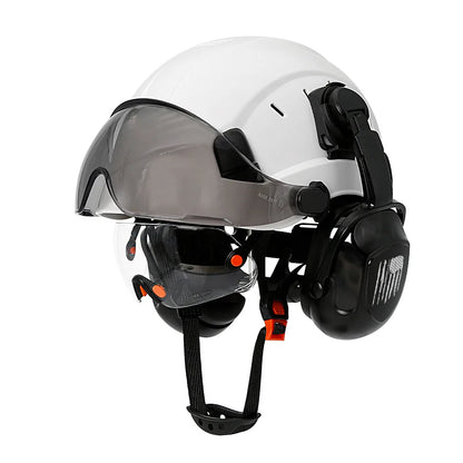 Construction Safety Helmet: Integrated Visor & Earmuffs
