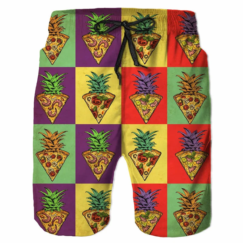 Colorful Graffiti Beach Shorts with 3D Print