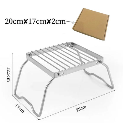 Outdoor Stainless Steel Folding Stove Holder for Camping & Grilling