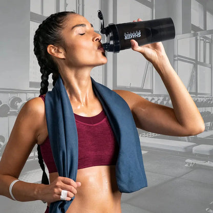 Portable Exercise Shaker with Mixing Compartments