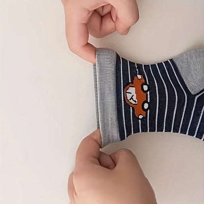 Kid's Cartoon Stripe Crew Socks