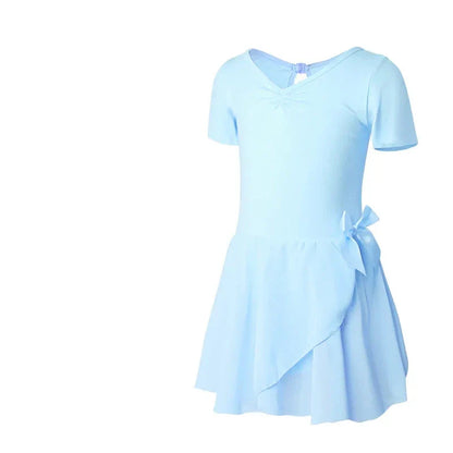 Ballet Leotard for Girls, Cotton Dancewear with Chiffon Skirt