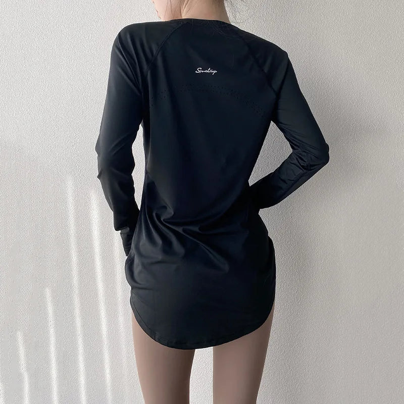 Long Sleeve Yoga Shirts for Women Breathable Stretchy Workout Tops