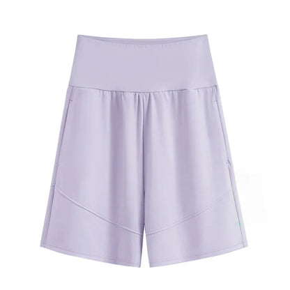 Women's High-Waisted Long Yoga Shorts with Pockets