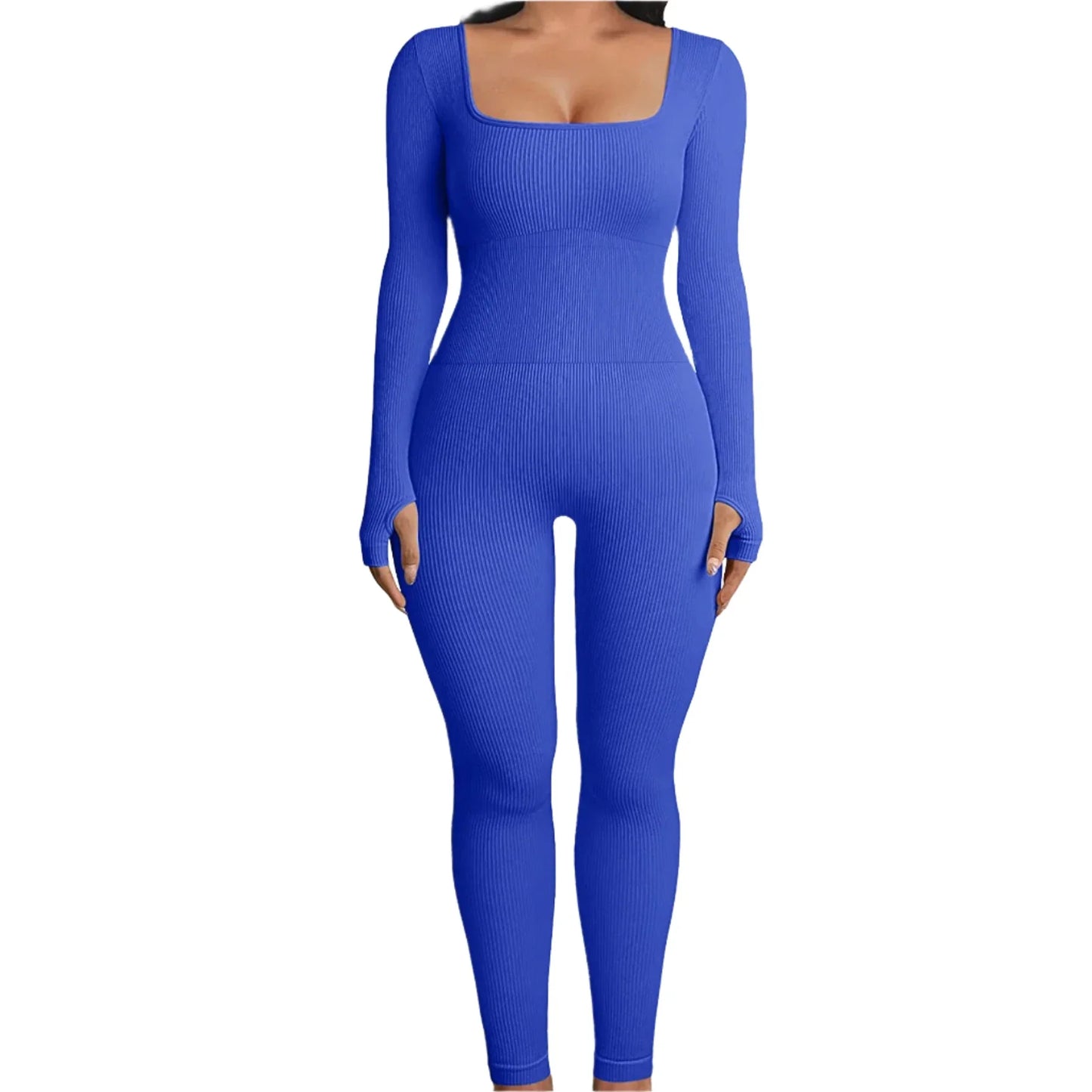 Sleek and Stylish  Ribbed Yoga Jumpsuit