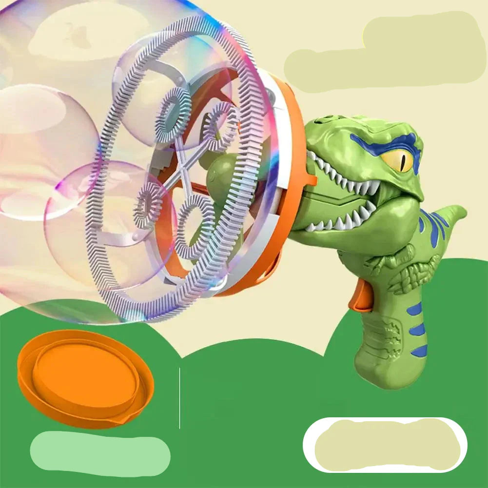 2-in-1 Electric Bubble Gun Toy  Dinosaur Bubble Machine for Kids
