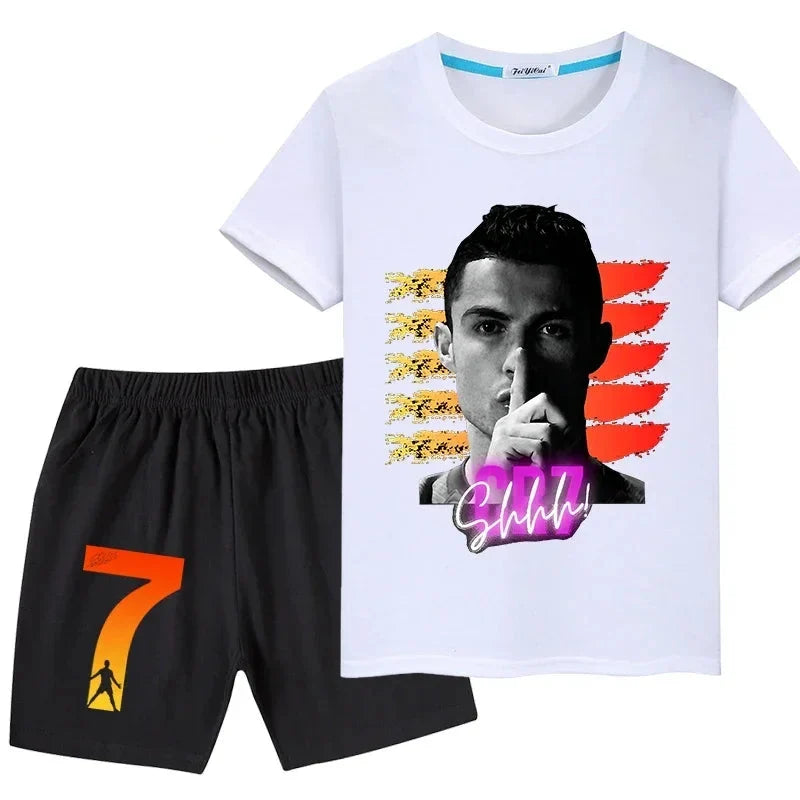 Kids' Ronaldo Summer T-Shirt & Shorts Set Sportswear Gift