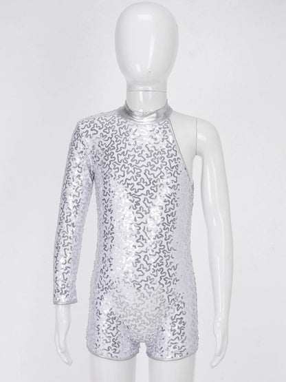 Girls' Ballet Leotard with Sequin Zipper