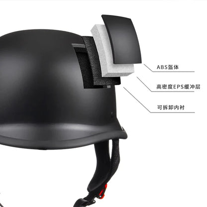 Vintage Half Helmet: Retro Open Face Summer Motorcycle