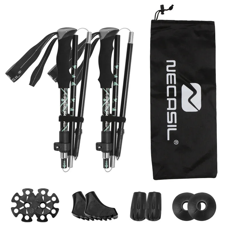 Ultralight Folding Hiking Sticks & Trekking Poles (2-Pack)