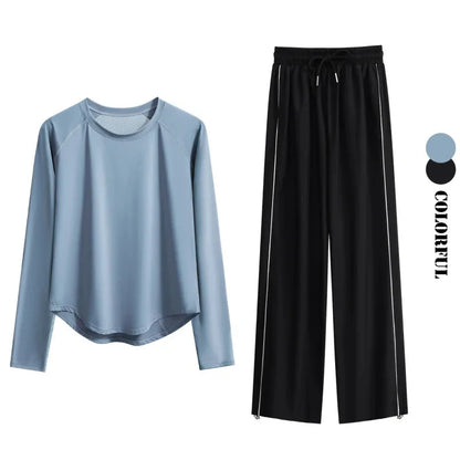 Women’s 2-Piece Tracksuit Loose Sports Top & Sweatpants Set