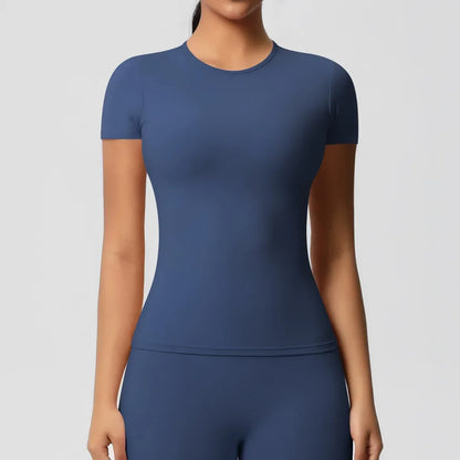 Women’s Solid Compression Gym & Yoga T-Shirt