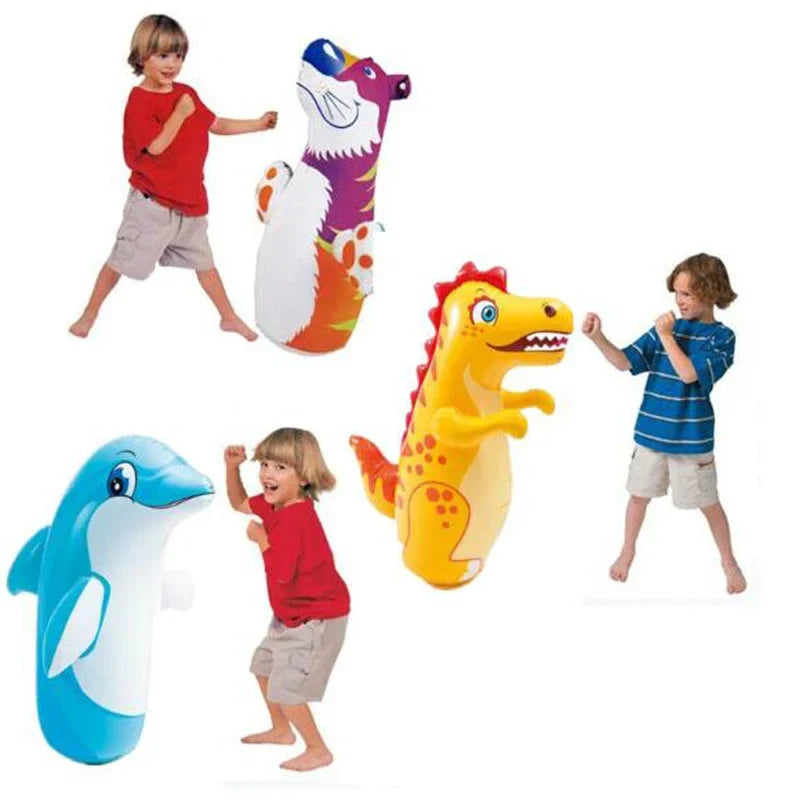 Inflatable Dinosaur & Penguin Tumbler Toys  Fun for Kids and Adults