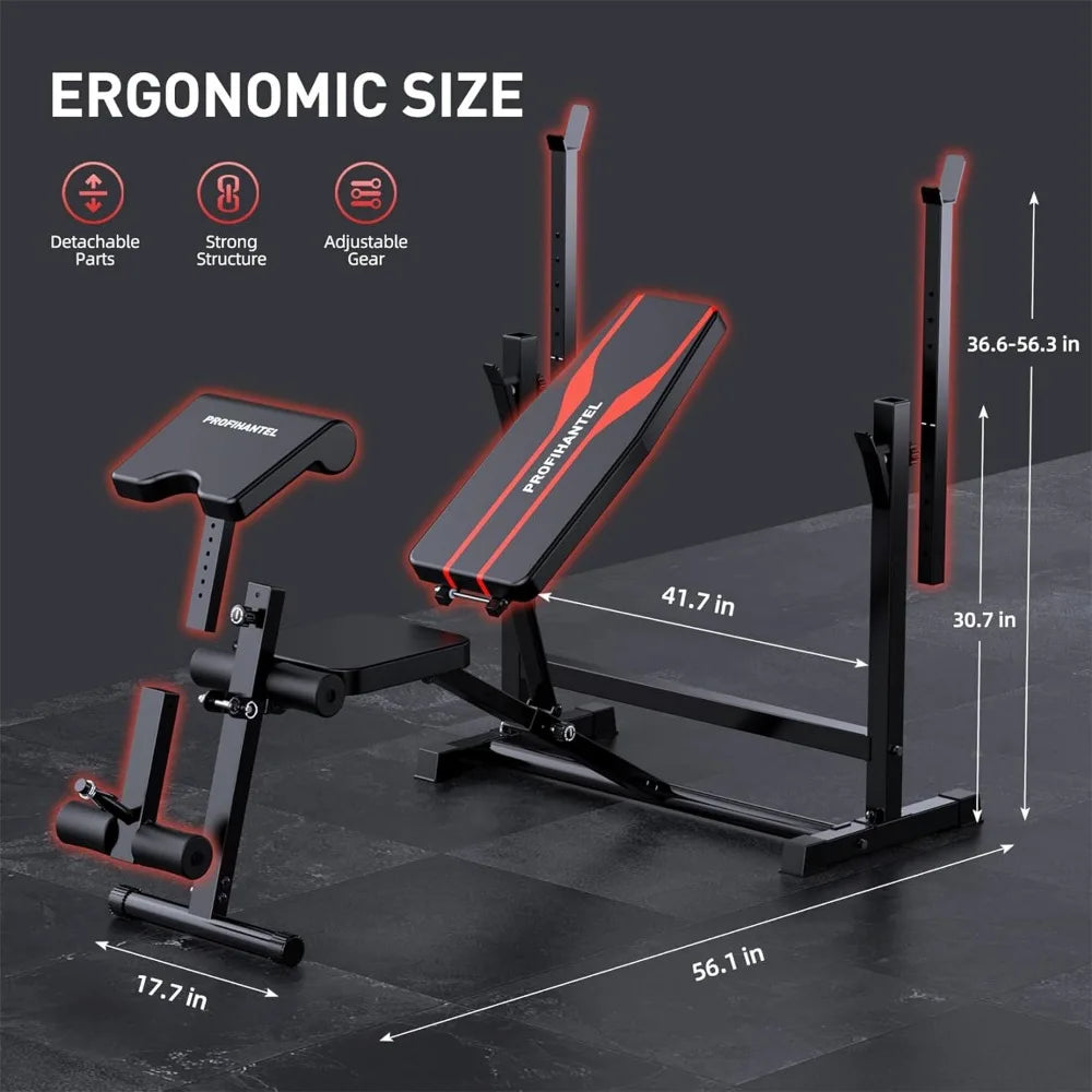 All-in-One Home Gym with Preacher Curl and Bench Press