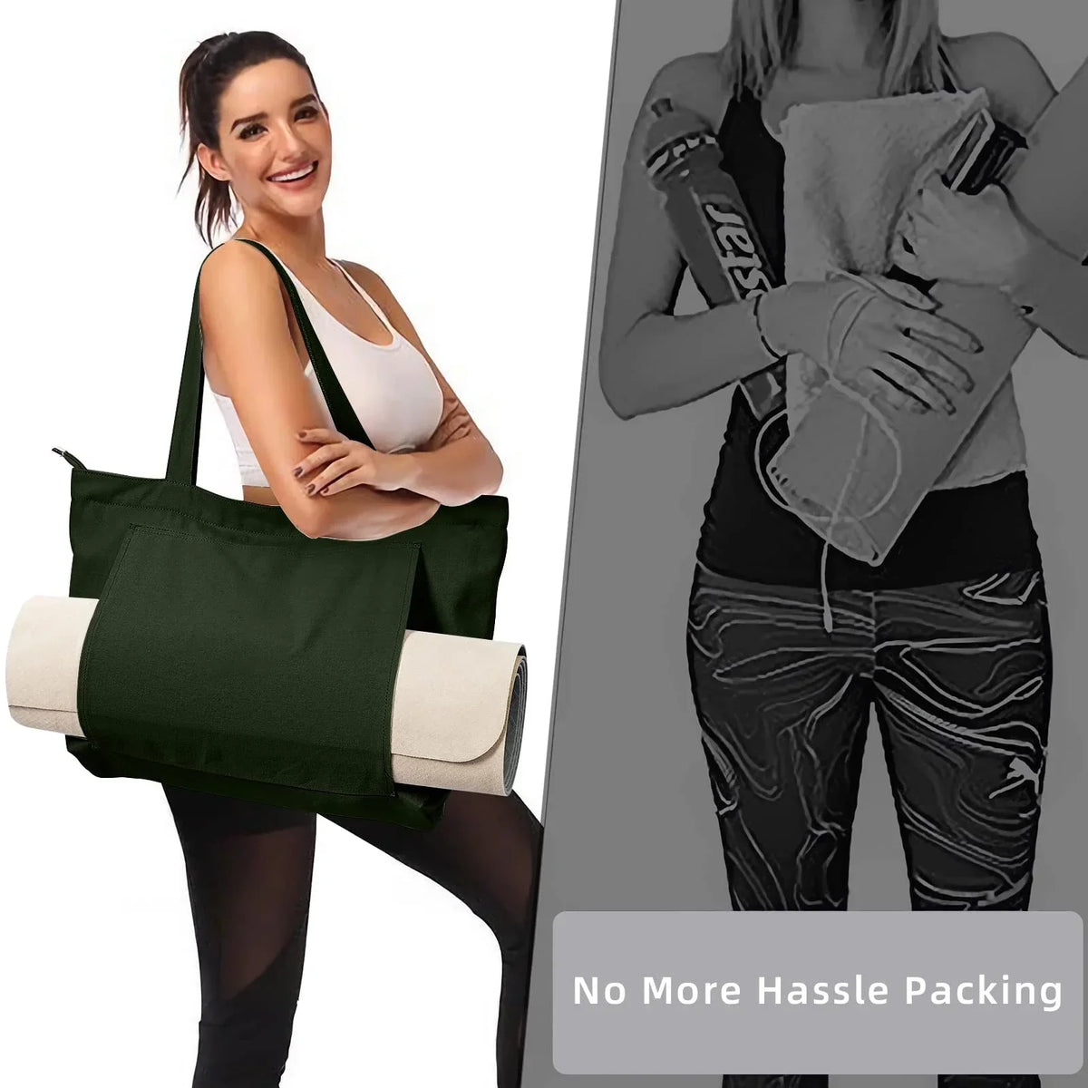Yoga Bag Canvas Tote Sports & Pilates Mat Carrier for Travel & Gym