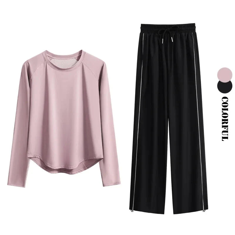 Women’s 2-Piece Tracksuit Loose Sports Top & Sweatpants Set