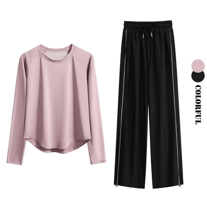 Women’s 2-Piece Tracksuit Loose Sports Top & Sweatpants Set