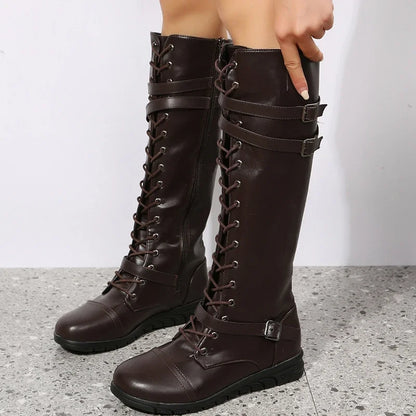 Bold Winter Style: Combat Cowboy Knee High Boots