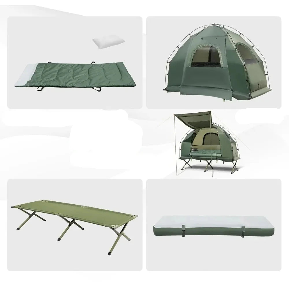Sleep Elevated and Protected: All in One Tent Cot
