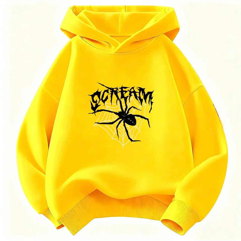 Vintage Spider Hip-Hop Hoodie for Kids