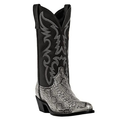 Unique Footwear: Golden Head Snake Skin Boots