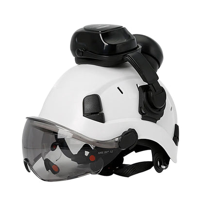 Construction Safety Helmet: Integrated Visor & Earmuffs