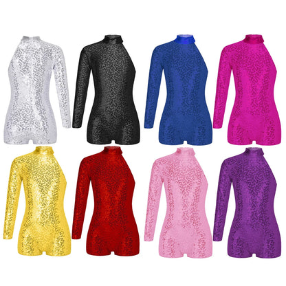 Girls' Ballet Leotard with Sequin Zipper