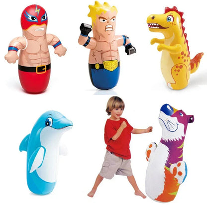 Inflatable Dinosaur & Penguin Tumbler Toys  Fun for Kids and Adults